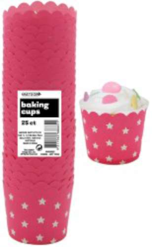 Baking Cups - Pink Stars - Click Image to Close